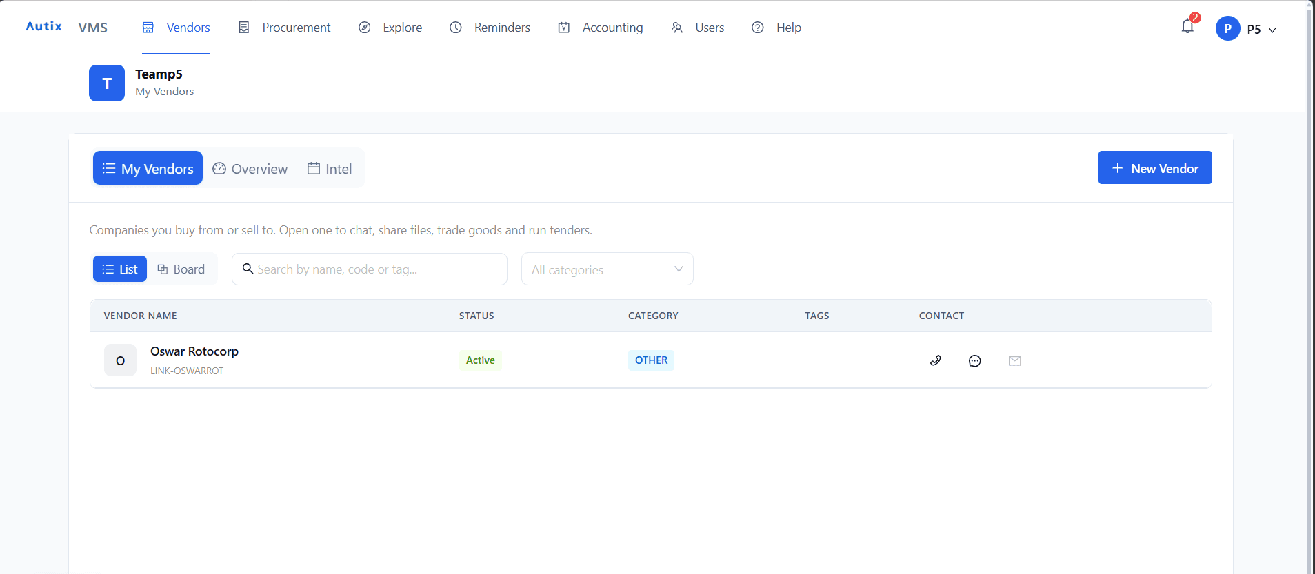 Autix VMS interface